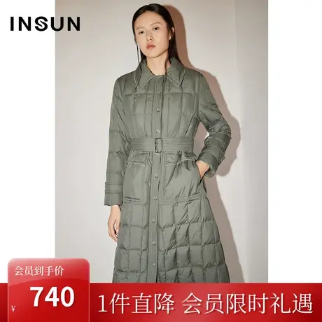 [轻商务]恩裳COVER2022冬季锁绒保温轻盈白鸭绒中长羽绒服女图片