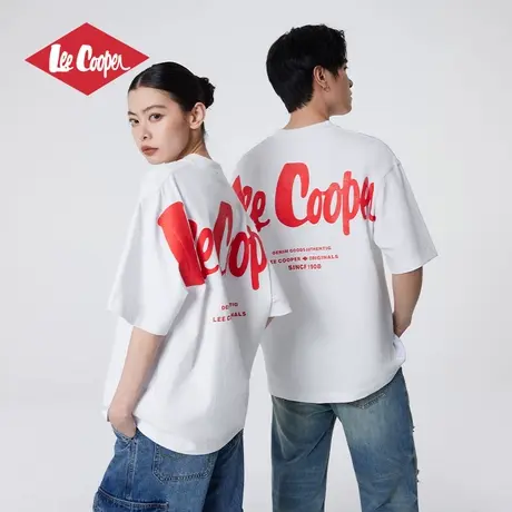 Lee Cooper/李库珀 纯棉字母印花短袖t恤夏季情侣款宽松半袖上衣图片