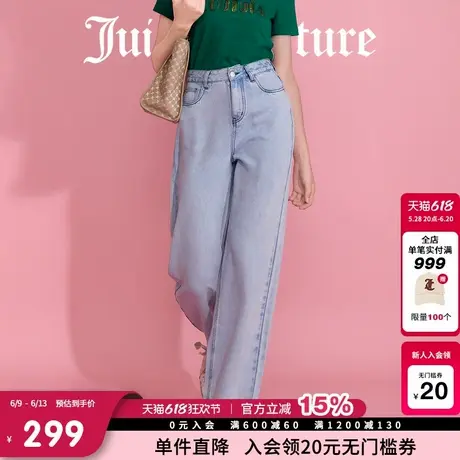Juicy Couture橘滋牛仔裤女2025年夏新款莱赛尔天丝凉感直筒裤商品大图