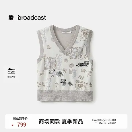 播商场同款Lisa Larson联名系列提花针织衫女25夏新款BDS2SD2105商品大图