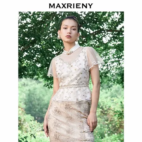 VVV【奥莱】MAXRIENY浅金国风上衣商品大图