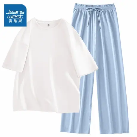 KHV真维斯运动套装女夏季2025新款休闲女装松弛感穿搭搭配一整套图片