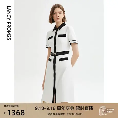 【明星同款】朗姿法式小香风气质衬衫裙子女2023年夏季新款连衣裙图片