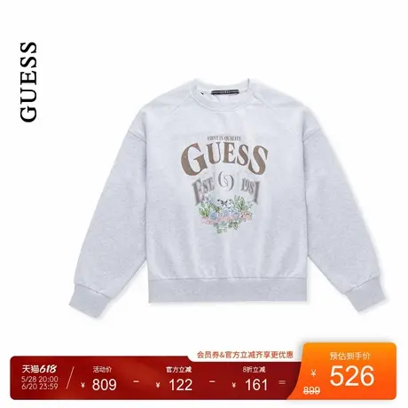 GUESS25年新款春季女士百搭字母潮酷印花长袖圆领卫衣-YP1K5400商品大图