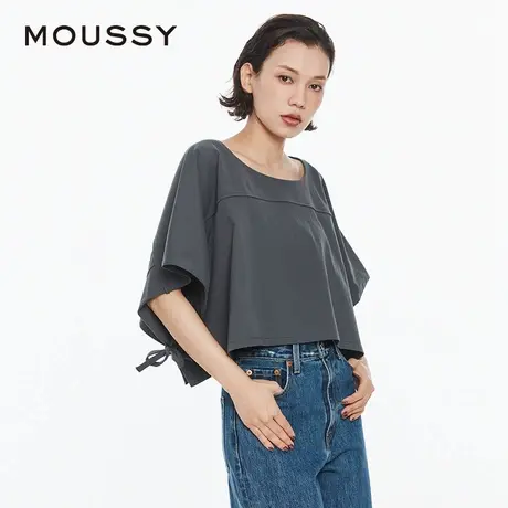 MOUSSY夏季设计感通勤风简约系带罩衫T恤028HSA80-1081图片