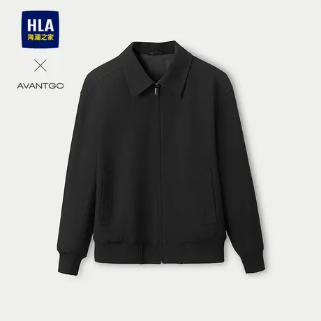 HLA/海澜之家轻商务经典系列夹克25春秋新纯色翻领商务通勤外套男图片