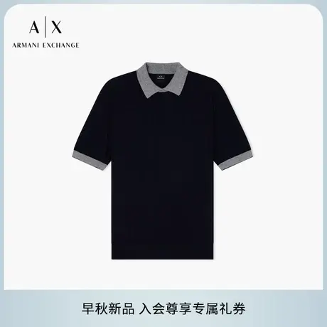 ARMANI EXCHANGE/阿玛尼2025早秋新款男士全棉翻领短袖针织polo衫商品大图