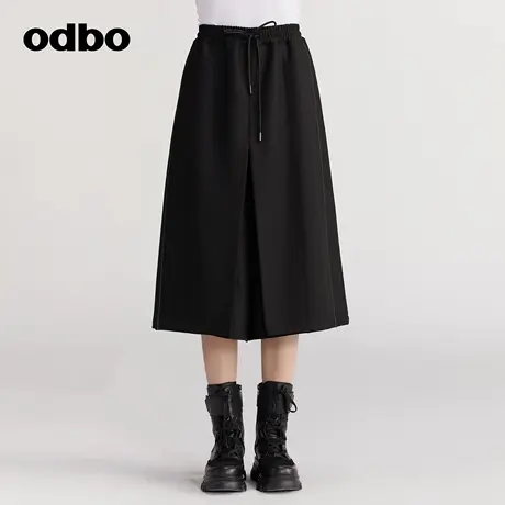 【商场同款】odbo/欧迪比欧秋冬新款阔腿裤女设计感百搭裙裤图片