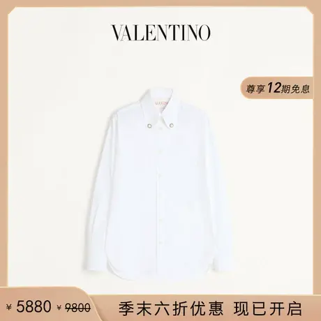 [季末优惠]华伦天奴VALENTINO女士棉质府绸衬衫商品大图