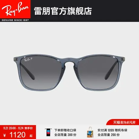 【�新品】🥍RayBan雷朋太阳镜透明方框渐变色偏光墨镜0RB4187F图片