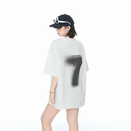 YEP2025夏季新款潮酷街头ins风印花宽松情侣款短袖半袖T恤女上衣图片