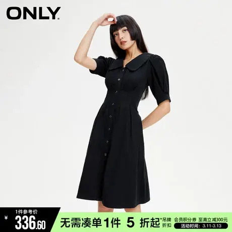 ONLY冬季泡泡袖显瘦牛仔中长款法式连衣裙女|123342008图片