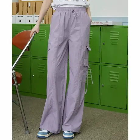 a02港风宽松抽绳设计束脚裤夏季机能风百搭女式休闲裤商品大图