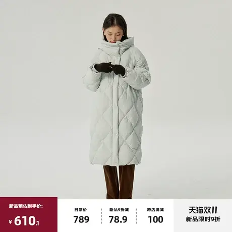 11/10 20点新品9折omont 复古连帽羽绒服2023冬新保暖白鸭绒外套图片