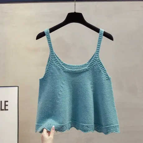 花边针织吊带马甲背心女2025春秋新款宽松外穿马夹叠穿毛衣坎肩潮商品大图