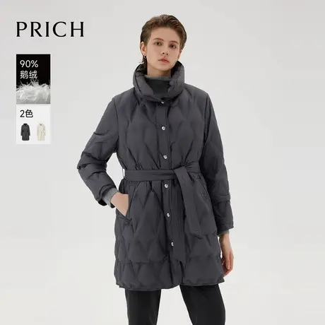 【90%鹅绒】PRICH气质长款羽绒服2024冬季新款保暖外套女商品大图