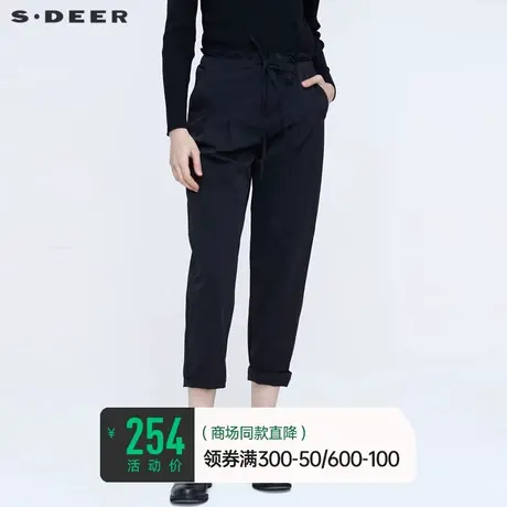 sdeer圣迪奥女装夏装长裤荷叶边系带拼接裤子休闲长裤S21280810🌅商品大图