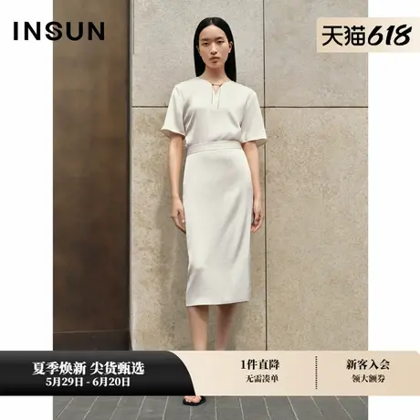 INSUN恩裳专选夏季简约宽松链条醋酸上衣商品大图