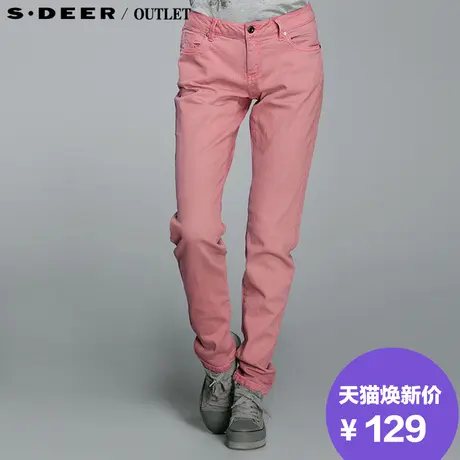 s.deer圣迪奥专柜正品女夏彩色休闲牛仔裤S14280826图片