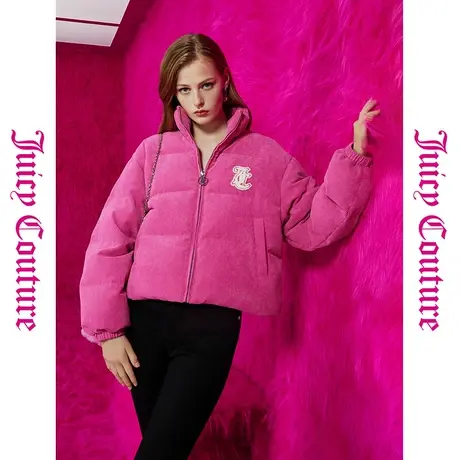 Juicy Couture橘滋春夏新款保暖外套刺绣灯芯绒90白鸭绒羽绒服女商品大图