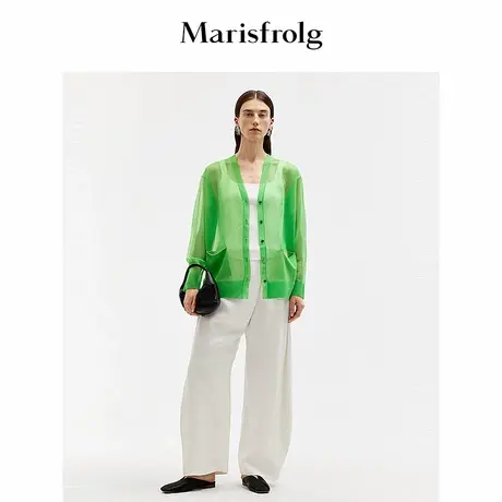 【能量色彩】玛丝菲尔夏季时尚爱尔兰绿造型口袋轻薄开衫商品大图