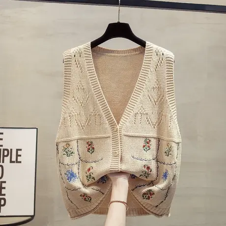 v领针织开衫马甲背心女2025春秋新款宽松外穿马夹叠穿毛衣坎肩潮商品大图