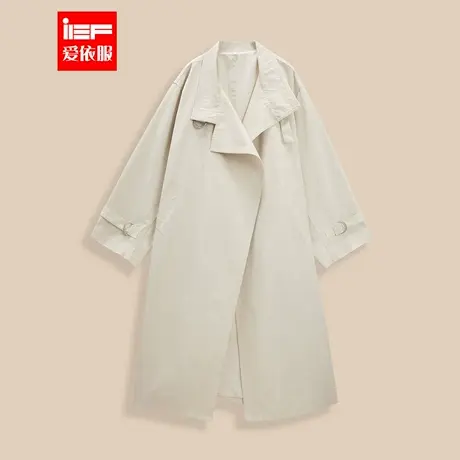 IEF/爱依服2025春季新款韩版英伦风气质感通勤百搭宽松风衣长外套图片