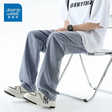 KP真维斯男士裤子夏薄款2025新款莱赛尔天丝休闲裤冰丝直筒男装裤商品大图