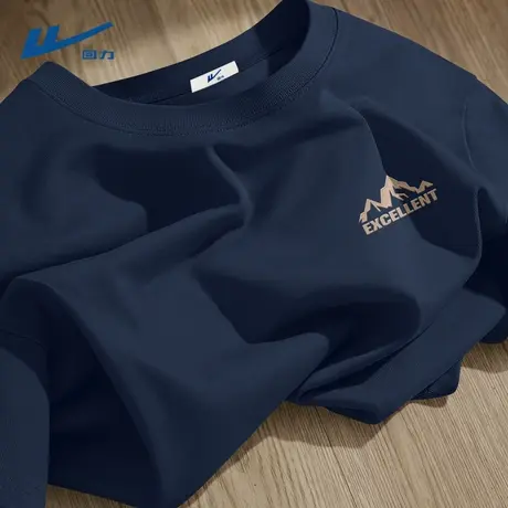 回力短袖男t恤2025新款深蓝色男装衣服潮牌宽松纯棉半袖男款夏季D图片