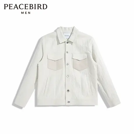 【断码钜惠】太平鸟男装冬季肌理感翻领夹克图片