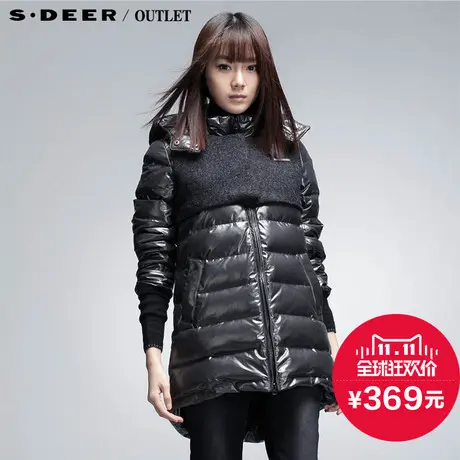 s.deer【上新】圣迪奥专柜正品女装拼接感长后摆羽绒服S12482452图片