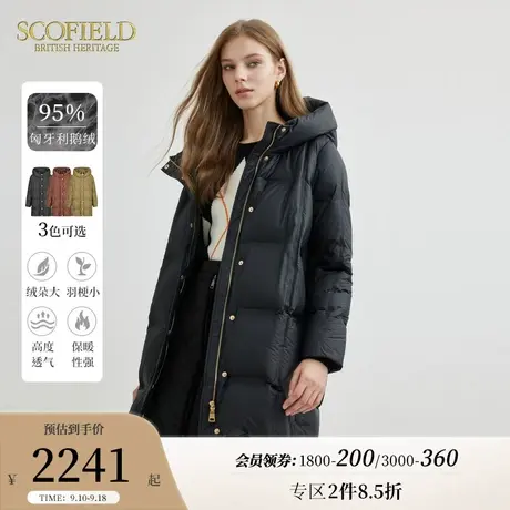 【匈牙利鹅绒】Scofield女装廓形连帽羽绒服中长款2023秋冬新款商品大图