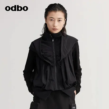 【商场同款】odbo/欧迪比欧秋冬新款时尚设计感斗篷背心外套图片