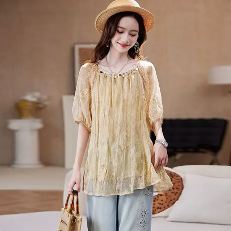 宝诗黎【新品价238元】波西米亚风刺绣雪纺衫FFP2163商品大图