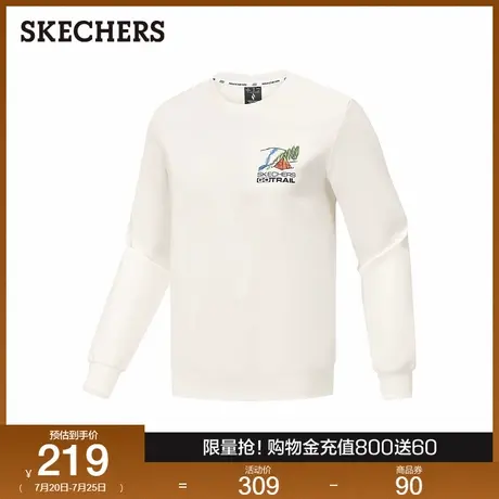 斯凯奇2025新款针织套头卫衣圆领百搭长袖T恤运动打底衫经典百搭图片