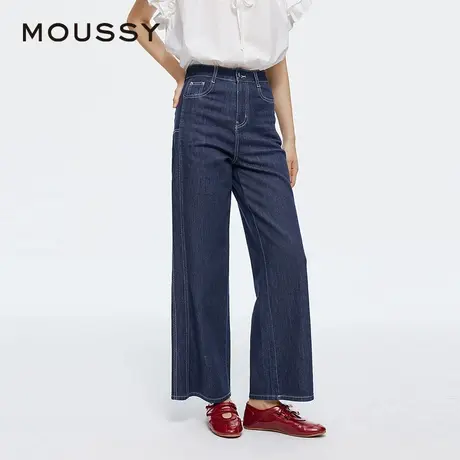 MOUSSY 2025年夏季新款水洗直筒阔腿牛仔裤028ISA12-3971图片