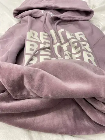 ins超火香芋紫连帽卫衣女秋冬bf慵懒风oversize加绒加厚宽松外套商品大图