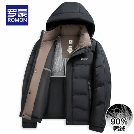 罗蒙男士冬季外套2025新款加厚保暖羽绒服男款中年爸爸冬装鸭绒服商品大图