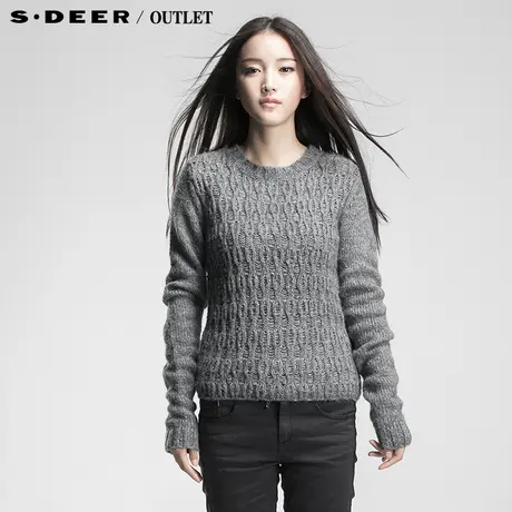 【新品】sdeer圣迪奥专柜正品女装冬装时尚粗棒针织毛衣3483586图片