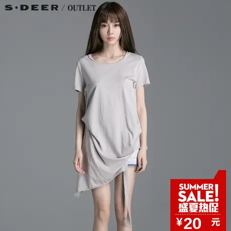 s.deer【上新】圣迪奥专柜正品女装纯棉宽松短袖T恤S13280170图片
