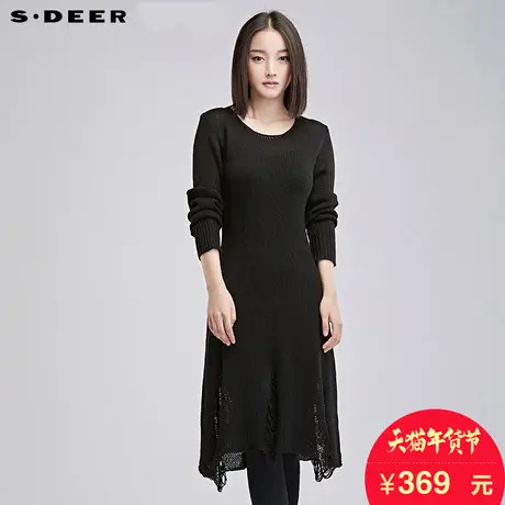 sdeer圣迪奥优美镂空针织连衣裙S16483561图片