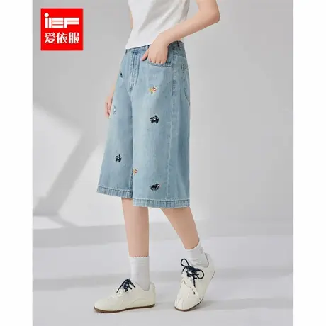 IEF/爱依服2025夏季新款韩版时尚休闲通勤风设计感百搭牛仔五分裤商品大图