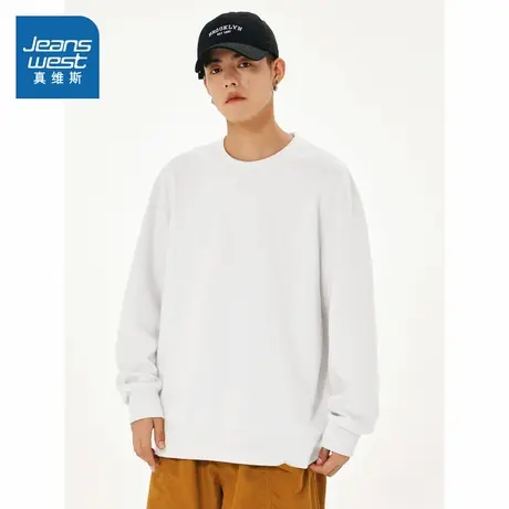 KC真维斯男女同款宽松圆领长袖卫衣 2025秋季新品 男士休闲上衣商品大图