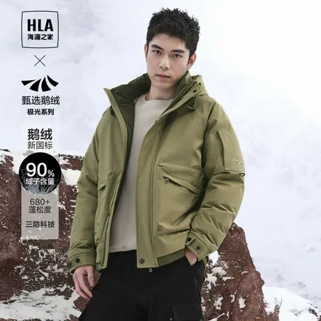 【曾舜晞同款】海澜之家极光超能鹅绒羽绒服秋冬三防外套男大码图片