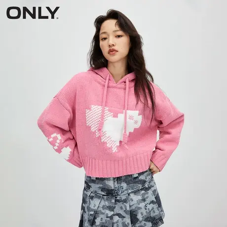 ONLY奥莱夏季时尚宽松落肩长袖短款连帽针织衫女商品大图