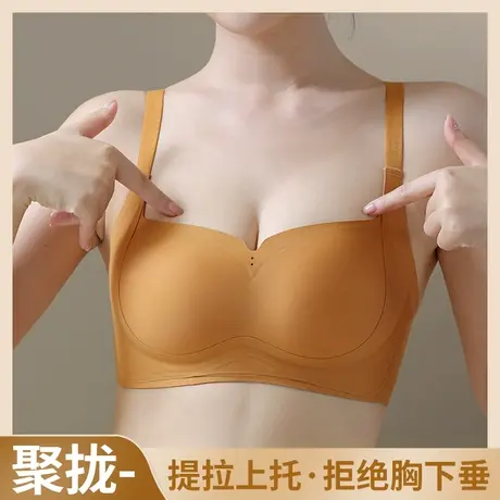 浪莎无痕内衣女收副乳防下垂上托小胸聚拢舒适固定杯无钢圈文胸罩图片