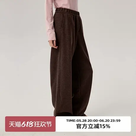 omont蛋挞家 羊毛混纺厚实显瘦镰刀裤休闲裤冬季宽松保暖长裤商品大图