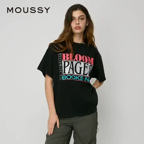 MOUSSY2025夏季新品美式复古经典街头印花短袖T恤 010ISQ90-8791图片