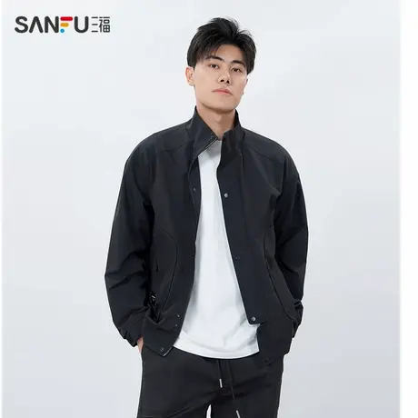三福美式冬季立领户外冲锋衣男士休闲工装舒适夹克棉服外套479055图片