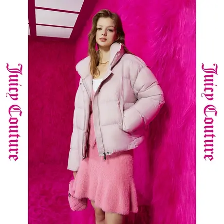 Juicy Couture橘滋春夏新款云朵印花翻领粉外套90白鸭绒羽绒服女商品大图